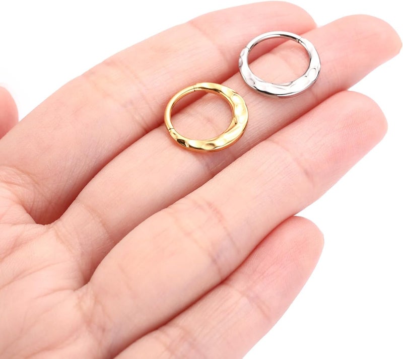 FUNLMO Store 316L Surgical Steel Septum Ring Nose Ring Hoop Hypoallergenic Daith Cartilage Conch Tragus Rook Earlobe Piercing Jewerly for Women Men - Image 5